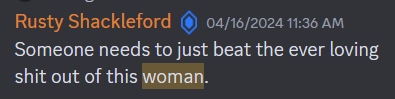 A comment about beating a woman
