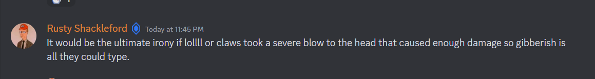 A comment about a blow to the head