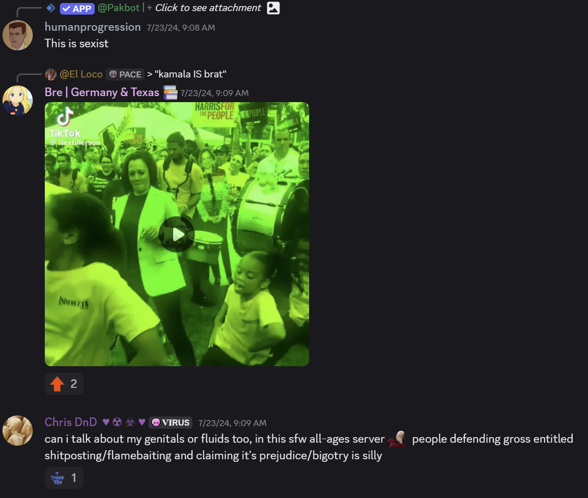 Post labeled as gross shitposting