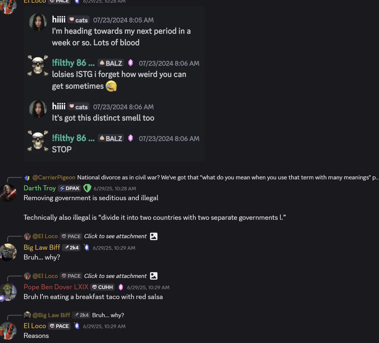 Initial reaction to period post