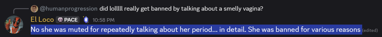 talking about her period in detail