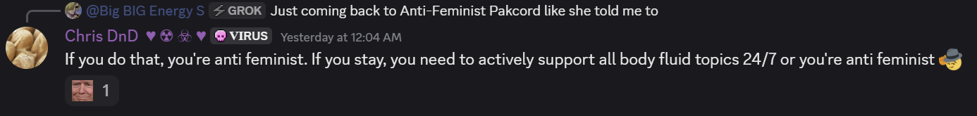 Screenshot of ChrisDnD's comment